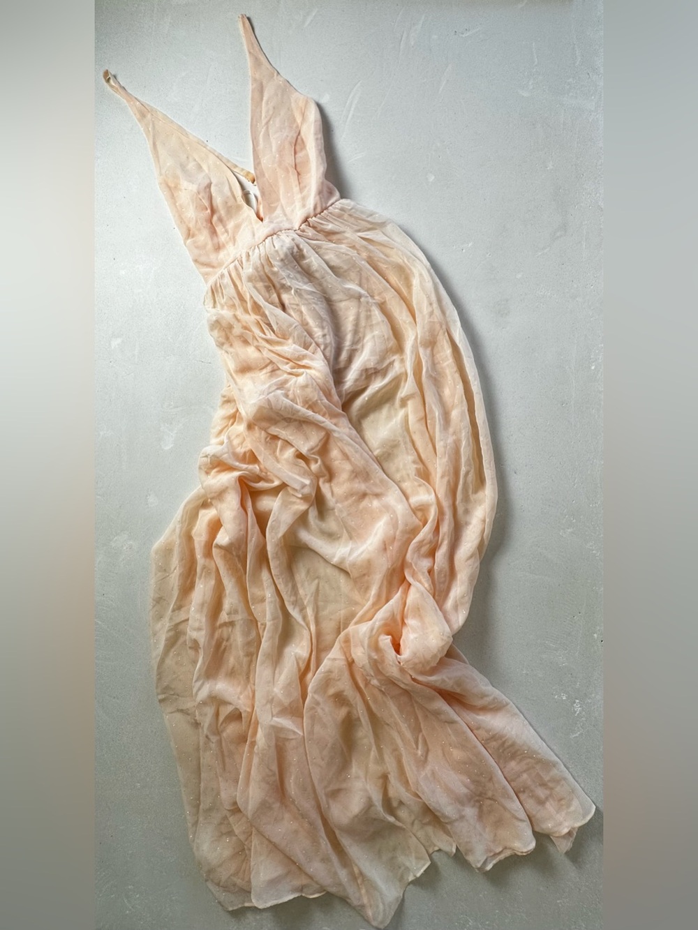 Authentic bebe Sheer Blush Pink Maxi Dress - Lightweight Flowing Silhouette